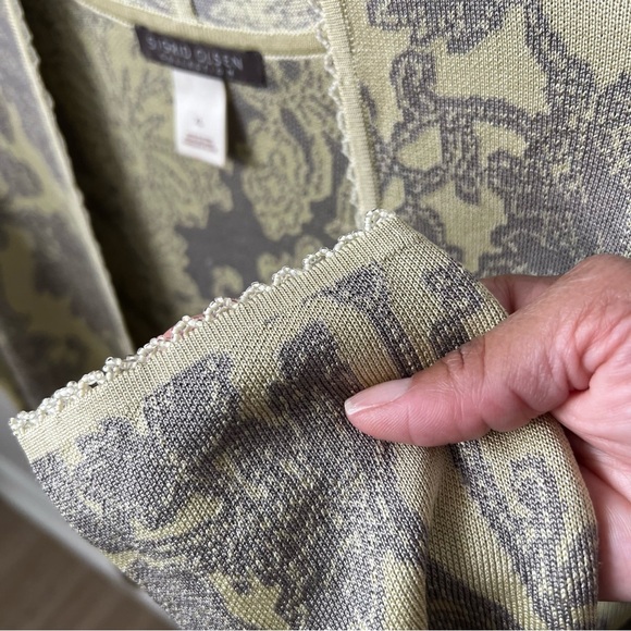 Sigrid Olsen Floral Open Cardigan Silk Blend Beaded Preppy Feminine Multi XL - Picture 4 of 10
